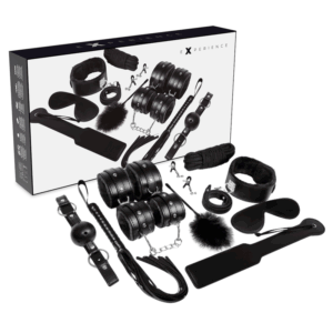 EXPERIENCE – Fetish Kit Black Series (11 pcs Bondage Set, Synthetic Leather)