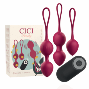 CICI Beauty Premium Silicone — Σετ 3 Δονητικές Μπάλες Kegel με Τηλεχειριστήριο (WatchMe), Αδιάβροχες IPX7