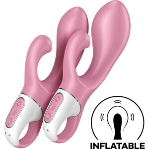 SATISFYER AIR PUMP BUNNY 2 Συσκευή Διπλής Διέγερσης — Φουσκωτή, 12 Προγράμματα Δόνησης, Επαναφορτιζόμενη, Ροζ