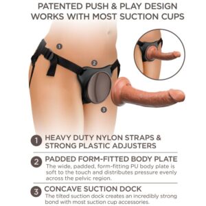 King Cock – Elite Comfy Ρυθμιζόμενο Harness Με Σιλικονούχα Συσκευή 17.8 cm