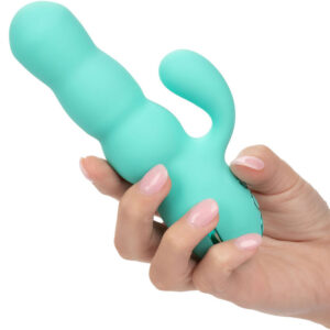 CalExotics – Del Mar Diva Vibrator Rabbit Aqua Green (3 Ταχύτητες Thrust, 10 Δονήσεις, Αδιάβροχο, USB Επαναφορτιζόμενο)