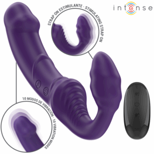 INTENSE – Jill Double Vibrator 20 cm Μωβ με Remote Control