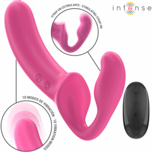 INTENSE – Amy Double Vibrator 20 cm Ροζ με 10 Modes και Remote Control