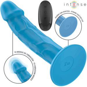 INTENSE – Phoebe Realistic Vibrator 19 cm με 10 Modes Μπλε και Remote Control
