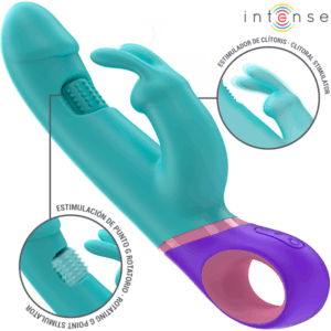 INTENSE – Monica Rabbit Vibrator με Περιστροφικό G-Spot Stimulator και 14 Modes Μπλε