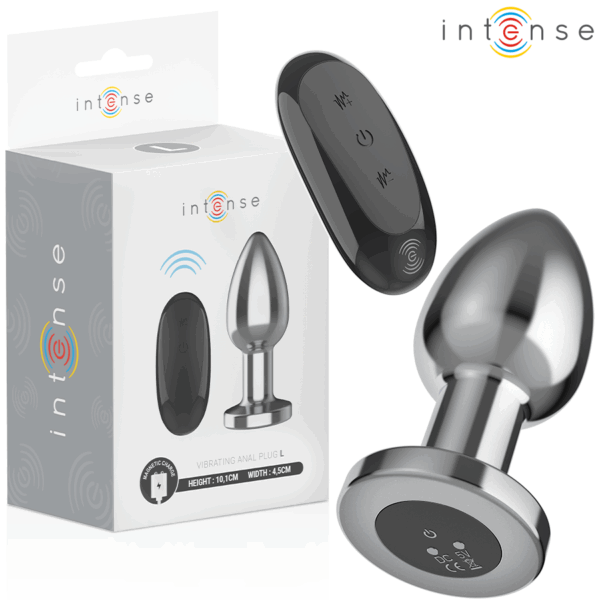 Intense - Anal Plug 10 Δονήσεις Μεταλλικό Με Τηλεχειριστήριο L