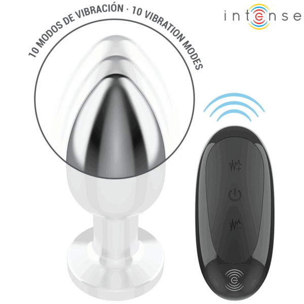 Intense - Anal Plug 10 Δονήσεις Μεταλλικό Με Τηλεχειριστήριο L - Image 4