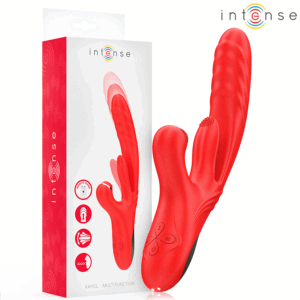 INTENSE – KAROL Multifunction Massager Κόκκινο | Thrust, Δόνηση & Κύματα Αναρρόφησης, Αδιάβροχο IPX7